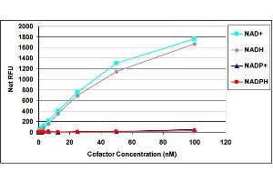 NAD+ Standard Curve and Specificity of Assay for NAD+ and NADH. (NAD+/NADH Assay Kit (Fluorometric))