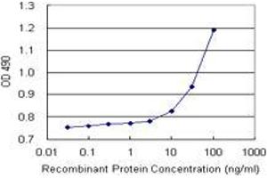 Sandwich ELISA detection sensitivity ranging from 10 ng/mL to 100 ng/mL. (CNDP2 (Humain) Matched Antibody Pair)
