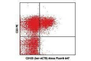 Flow Cytometry (FACS) image for anti-Integrin, alpha E (Antigen CD103, Human Mucosal Lymphocyte Antigen 1, alpha Polypeptide) (ITGAE) antibody (Alexa Fluor 647) (ABIN2657600) (CD103 anticorps  (Alexa Fluor 647))