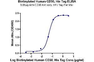 ELISA image for Tumor Necrosis Factor Receptor Superfamily, Member 8 (TNFRSF8) (AA 19-379) protein (His-Avi Tag,Biotin) (ABIN7274158)