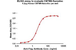 Elisa plates were pre-coated with Flag Tag C-Nanodisc (0. (CMTM6 Protéine)