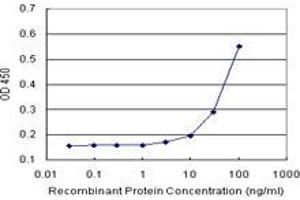 Sandwich ELISA detection sensitivity ranging from 10 ng/mL to 100 ng/mL. (C17orf75 (Humain) Matched Antibody Pair)