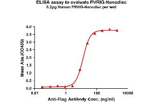 Elisa plates were pre-coated with Flag Tag PVRIG-Nanodisc (0. (PVRIG Protéine)