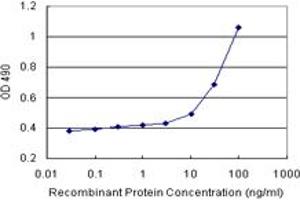 Sandwich ELISA detection sensitivity ranging from 10 ng/mL to 100 ng/mL. (AK1 (Humain) Matched Antibody Pair)