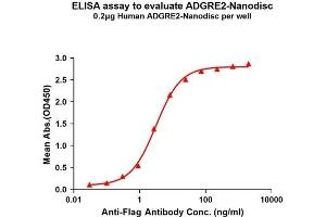 Elisa plates were pre-coated with Flag Tag AD-Nanodisc (0. (ADGRE2 Protéine)