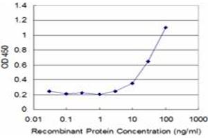 Detection limit for recombinant GST tagged CREB1 is approximately 3ng/ml as a capture antibody. (CREB1 anticorps  (AA 14-101))